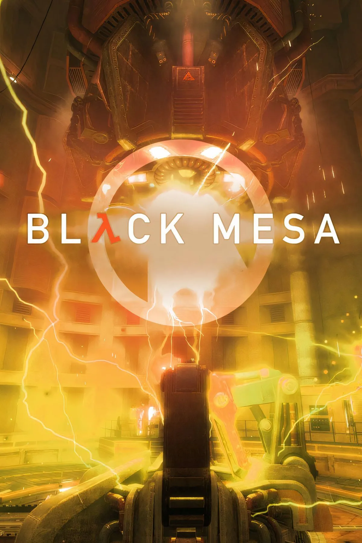 Ảnh bìa game Black Mesa, bản remake hoàn chỉnh của Half-Life gốc, hiển thị Gordon Freeman trong bộ giáp HEV trước cổng vào cơ sở nghiên cứu Black Mesa.