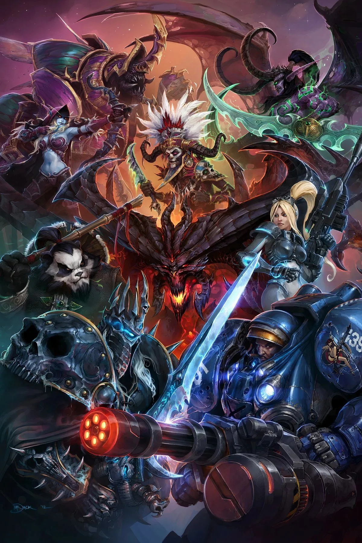 Ảnh các nhân vật từ nhiều vũ trụ Blizzard trong Heroes of the Storm, MOBA bắt nguồn từ mod Starcraft II