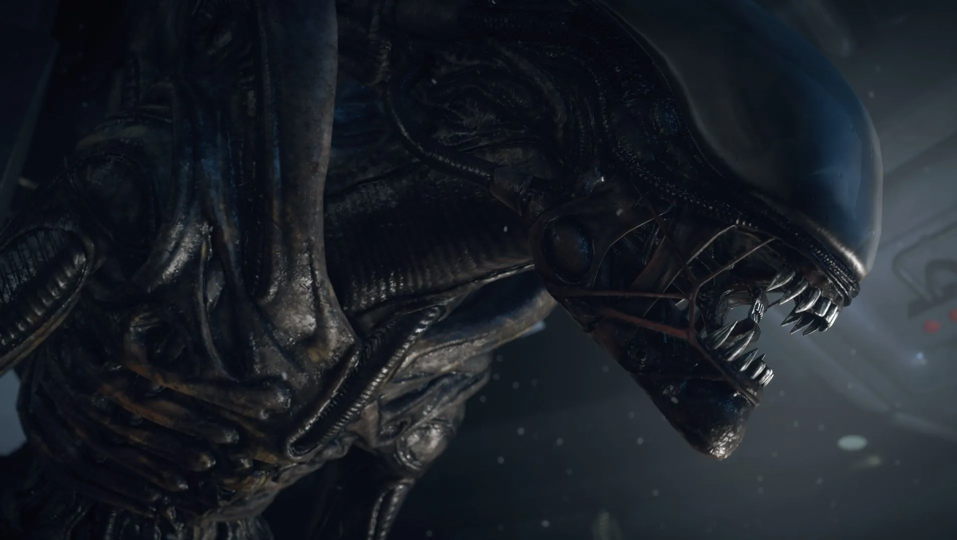 Ảnh chụp màn hình game kinh dị Alien: Isolation, cho thấy không khí căng thẳng và đáng sợ