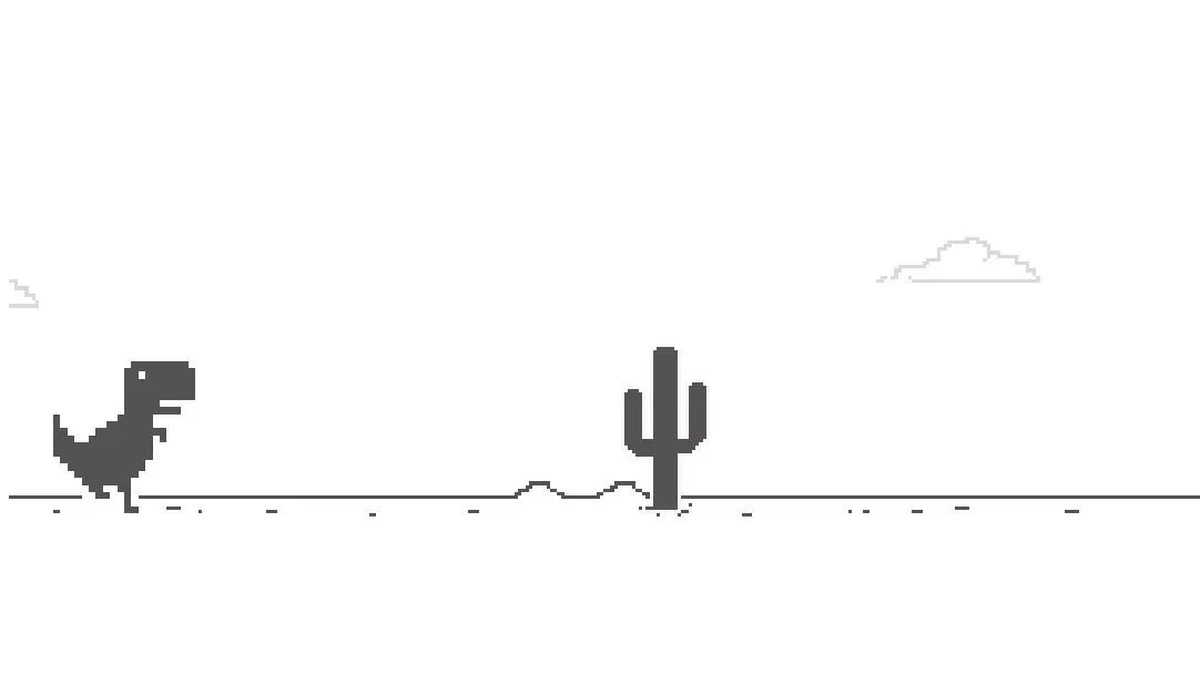Ảnh chụp màn hình trò chơi Khủng long T-Rex của Google Chrome