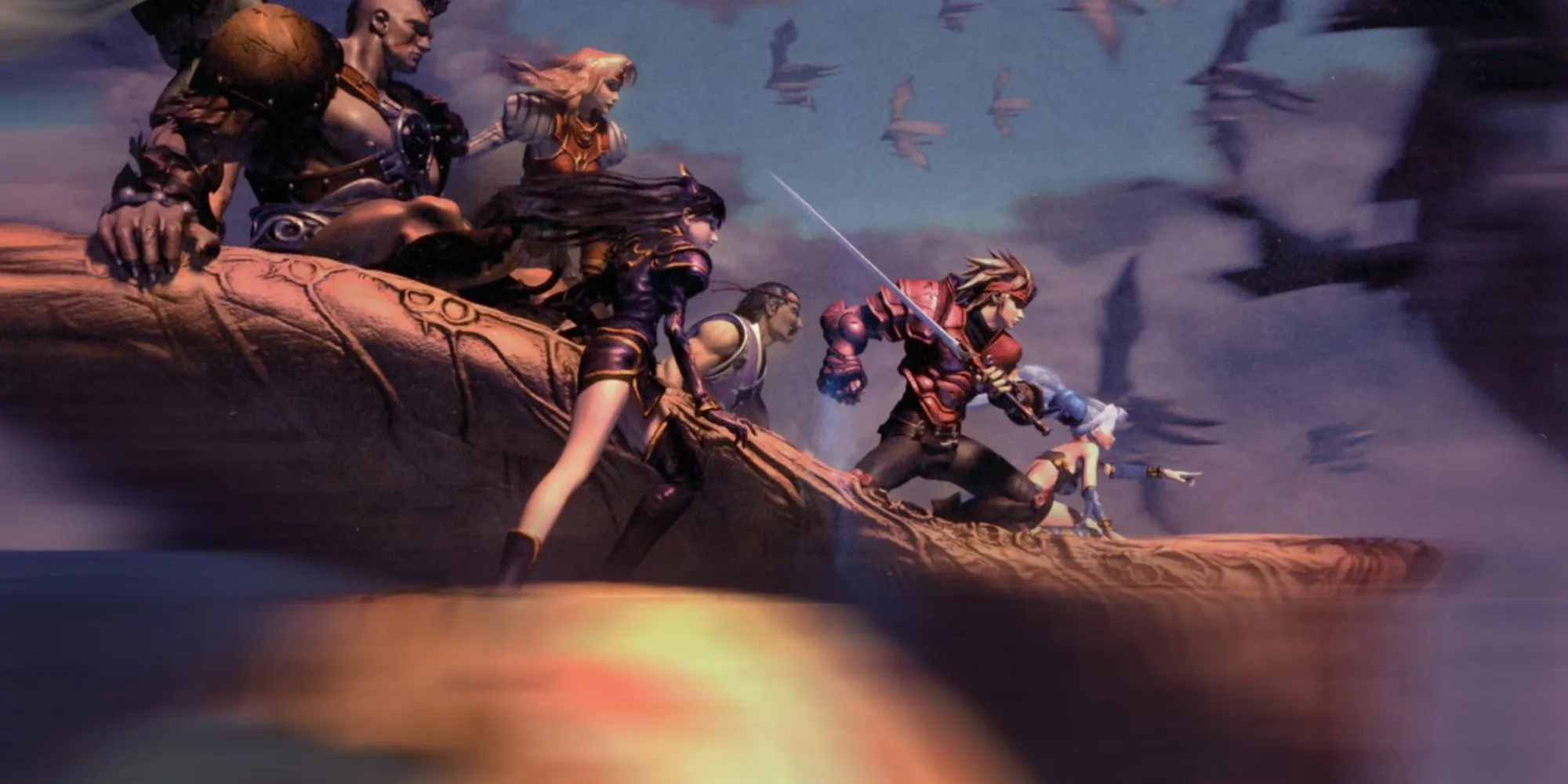 Ảnh minh họa các nhân vật chính của The Legend of Dragoon, một game nhập vai huyền thoại trên PlayStation Plus Premium.