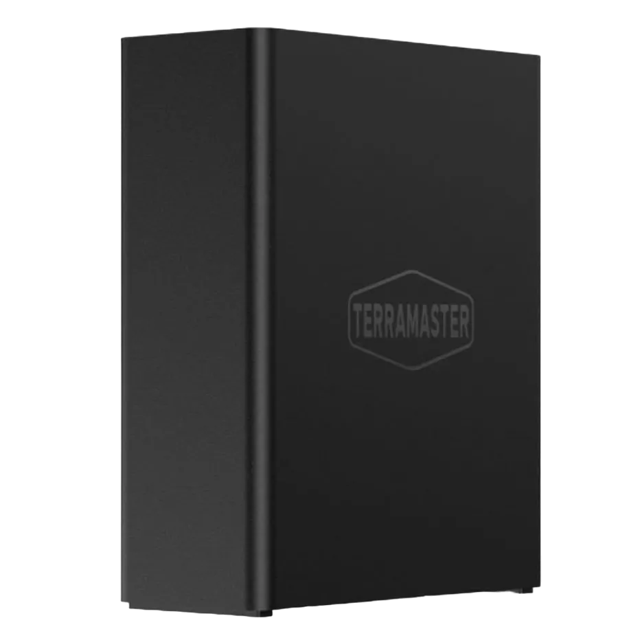 Ảnh render trong suốt của TerraMaster F8 SSD Plus NAS hiển thị 8 khe cắm M.2 SSD