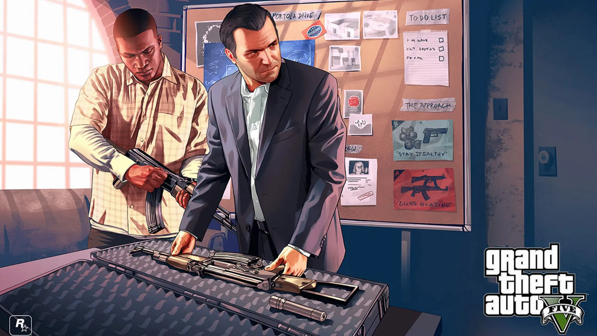Ảnh tổng hợp các cảnh game Grand Theft Auto V, minh họa gameplay và bối cảnh môi trường mở rộng.