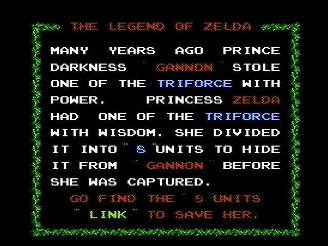 Bản đồ thế giới rộng lớn trong The Legend of Zelda (NES)