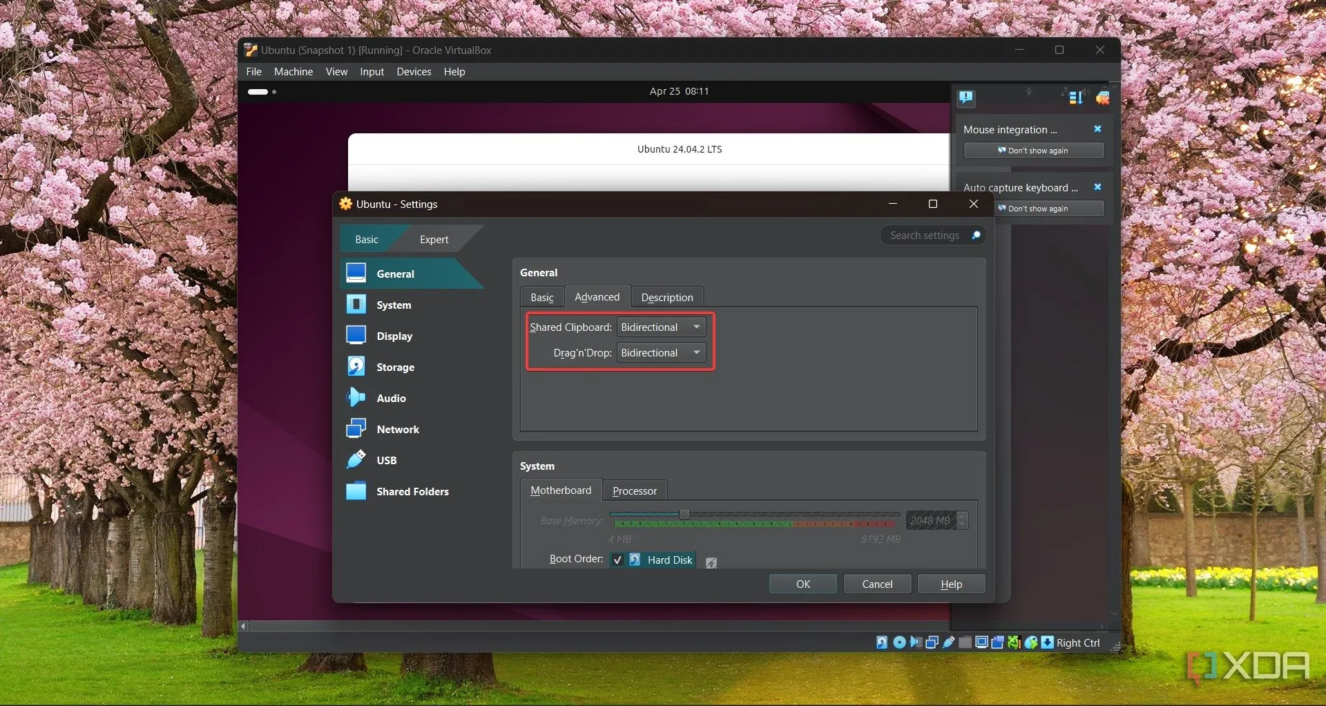 Bật tính năng chia sẻ clipboard và kéo thả file cho máy ảo trong VirtualBox