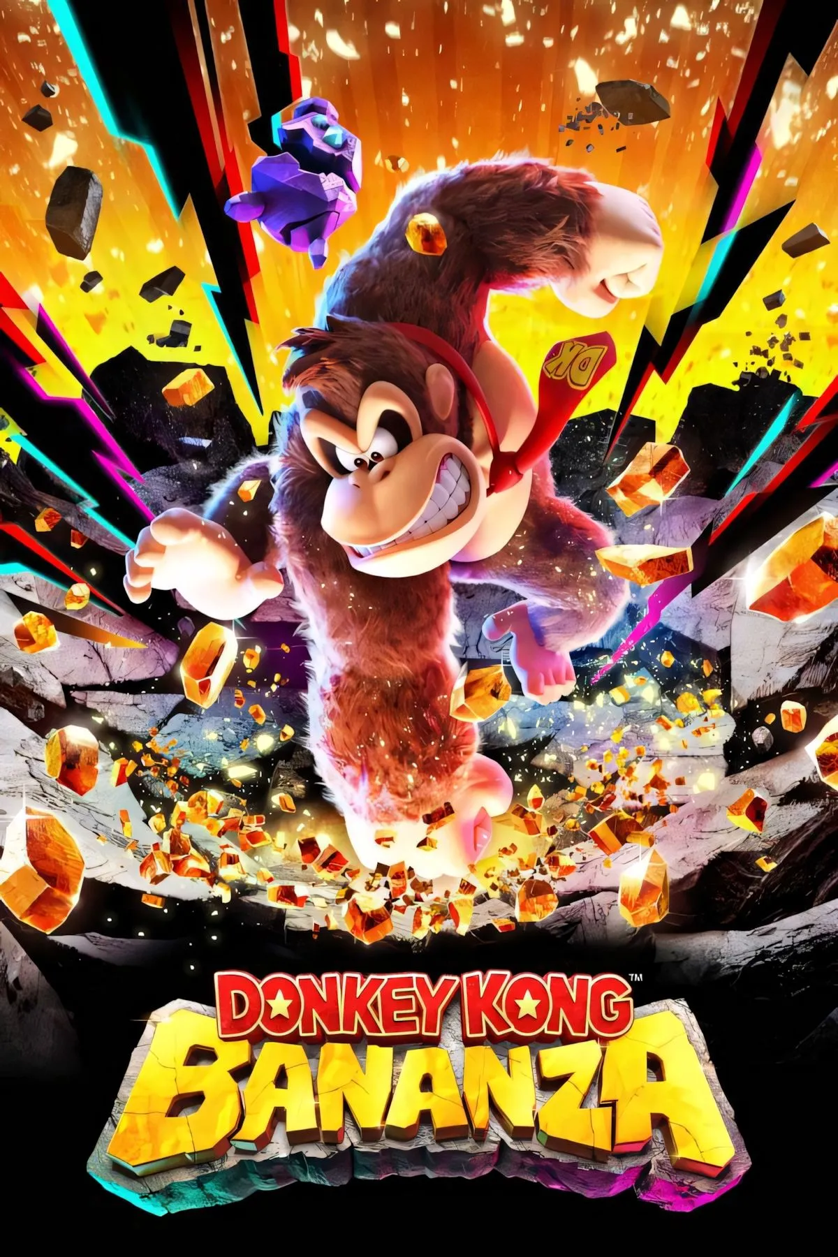 Bìa game Donkey Kong Bananza với nhân vật Donkey Kong, thể hiện tinh thần phiêu lưu và hành động của tựa game độc quyền trên Nintendo Switch 2