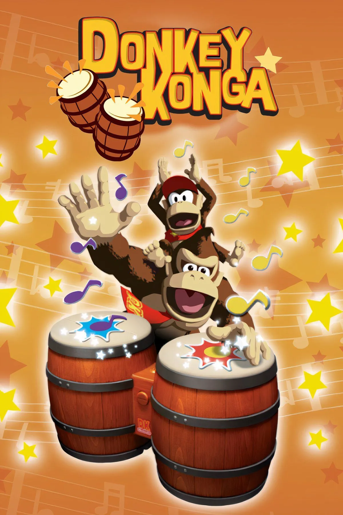 Bìa game Donkey Konga cho Nintendo GameCube, một trong những tựa game sử dụng tay cầm DK Bongo.