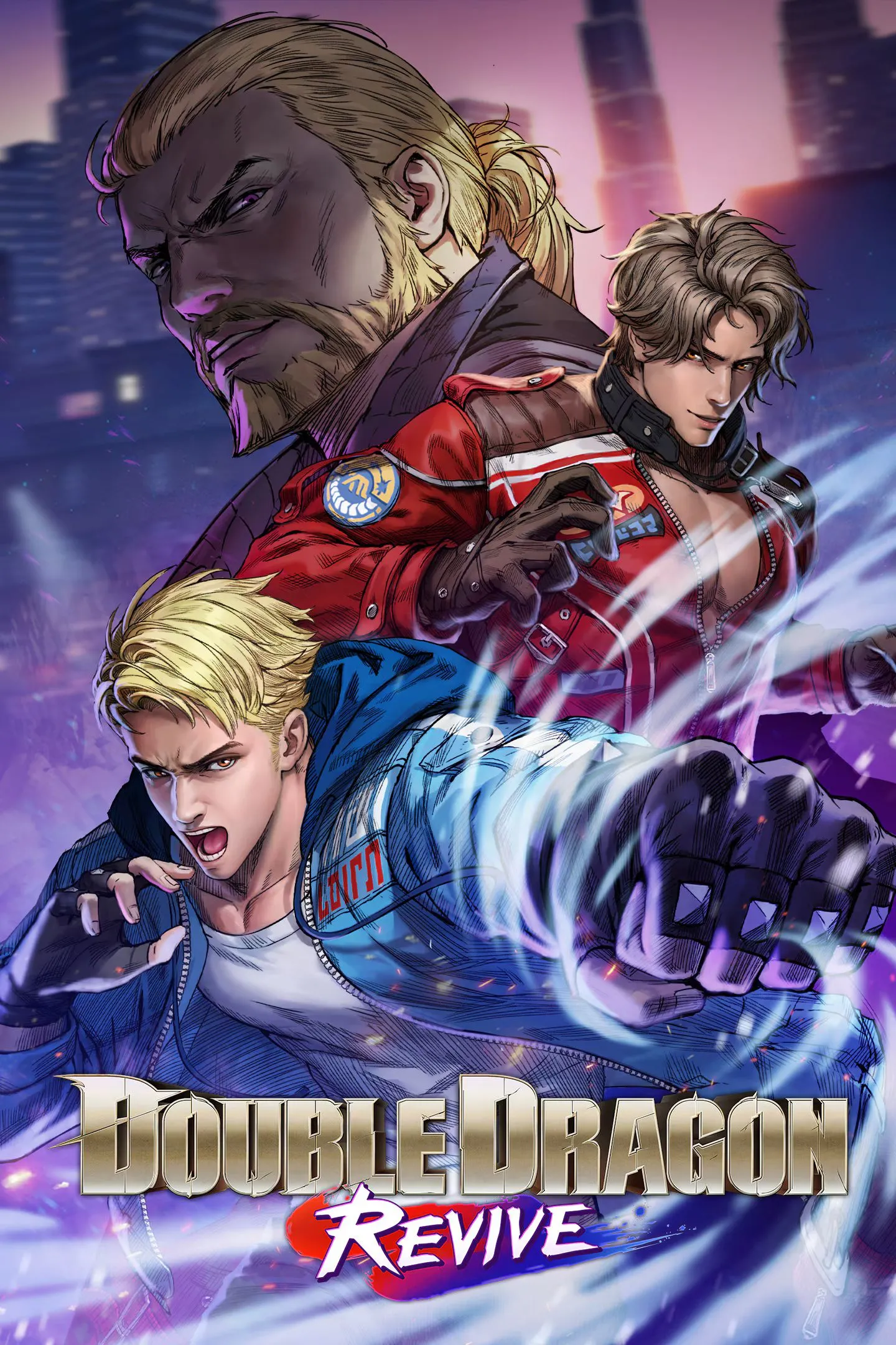Bìa game Double Dragon Revive với hai anh em Lee trong phong cách hiện đại