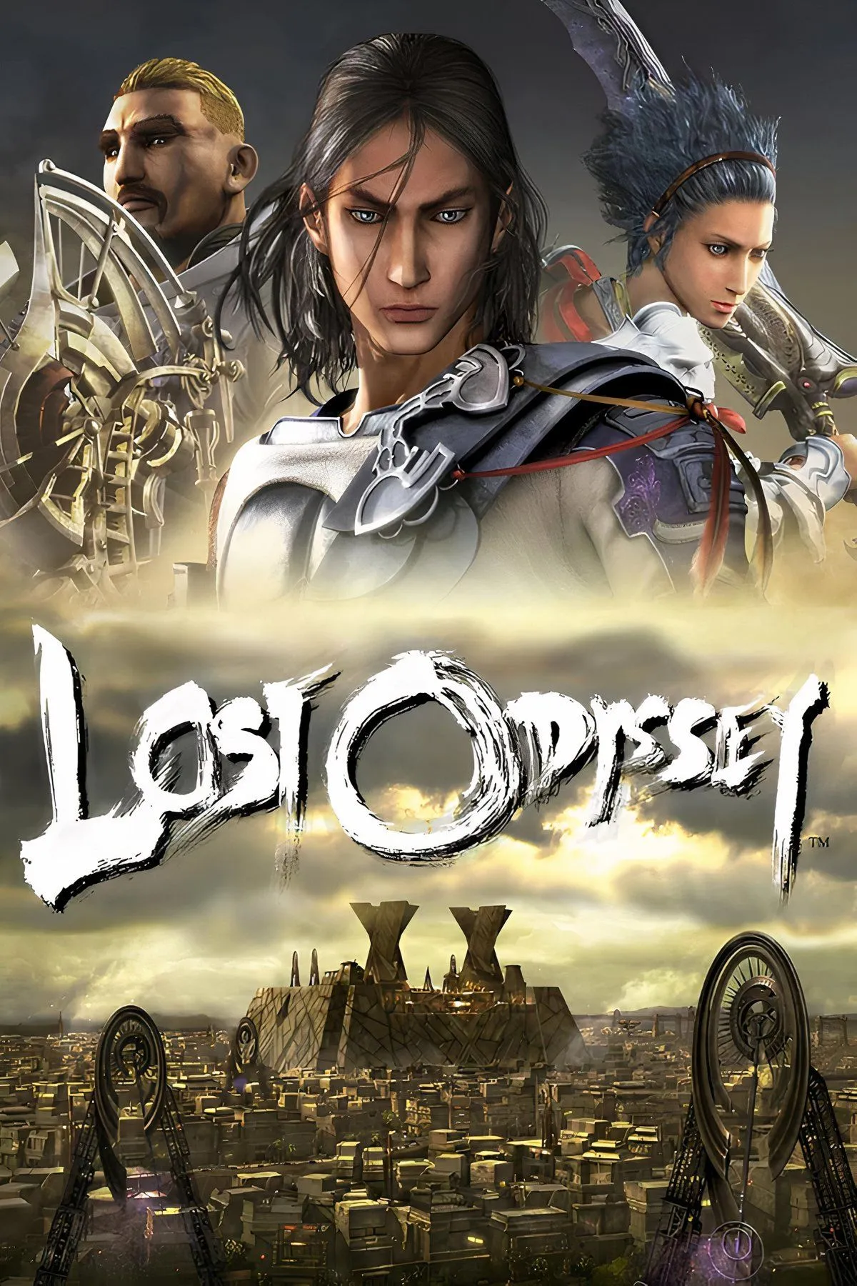 Bìa game Lost Odyssey với nhân vật chính Kaim Argonar và các thành viên khác