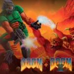 Bìa hộp game Doom và Doom II Remastered, phiên bản nâng cấp của hai tựa game bắn súng kinh điển
