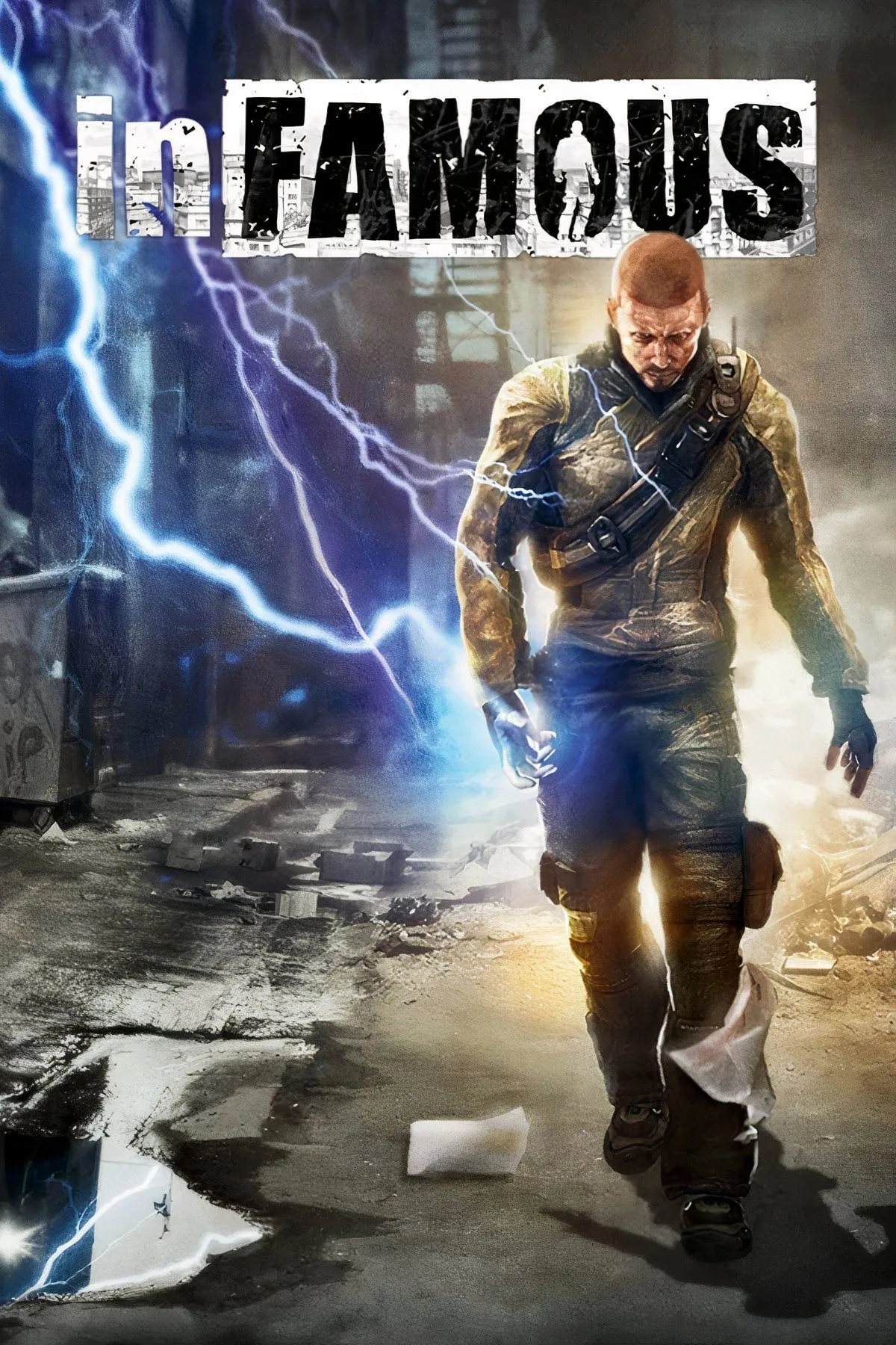 Bìa nghệ thuật của dòng game Infamous, series siêu anh hùng độc quyền trên PS3 mà game thủ PS5 đang chờ đợi