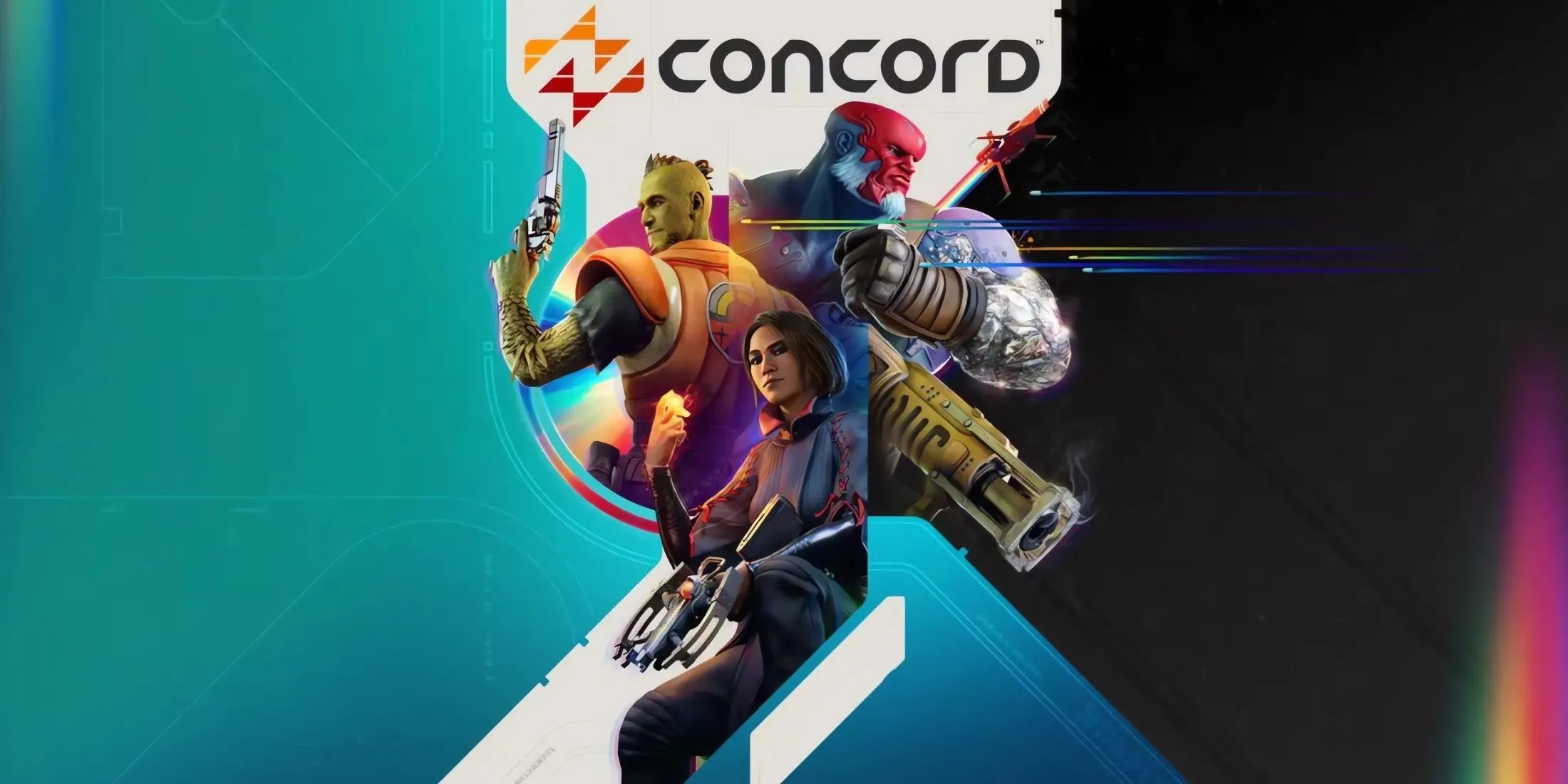 Bìa nghệ thuật game Concord với các nhân vật Freegunners đang hành động