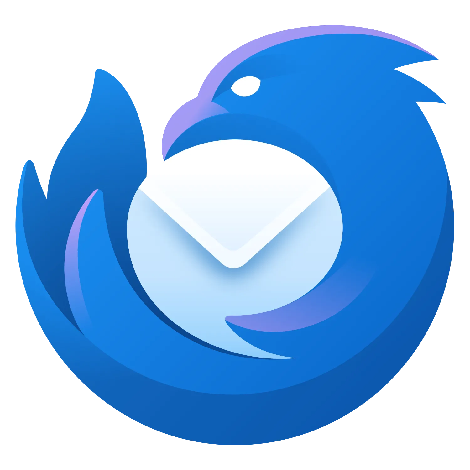 Biểu tượng ứng dụng Thunderbird phiên bản 2023 với thiết kế phẳng và hiện đại