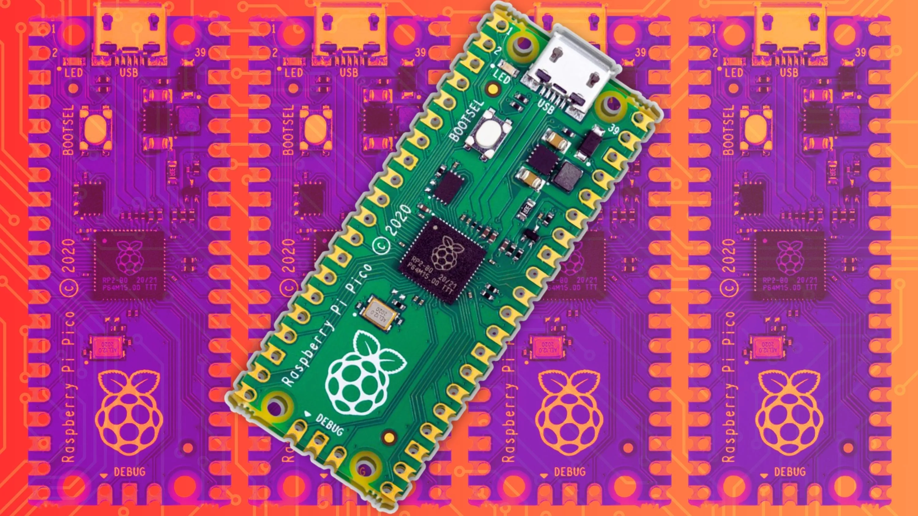 Bo mạch Raspberry Pi Pico được sử dụng trong dự án máy tính Macintosh tí hon "pico-mac-nano"