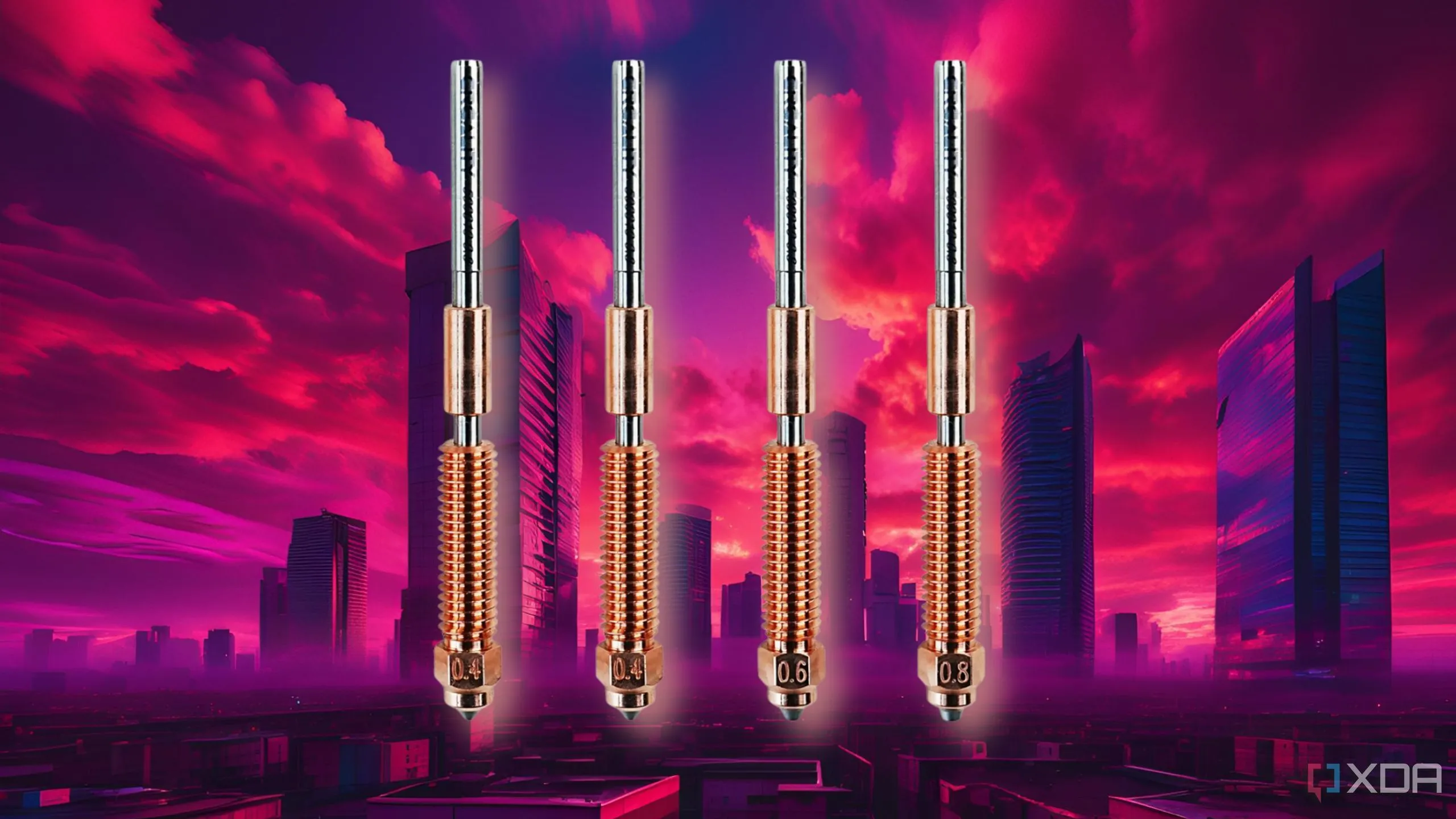Bộ sưu tập các loại vòi phun (nozzle) đa dạng kích thước cho máy in 3D
