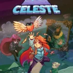 Bức ảnh ghép các cảnh chơi game Celeste, thể hiện đồ họa pixel nghệ thuật và nhân vật Madeline vượt qua thử thách.