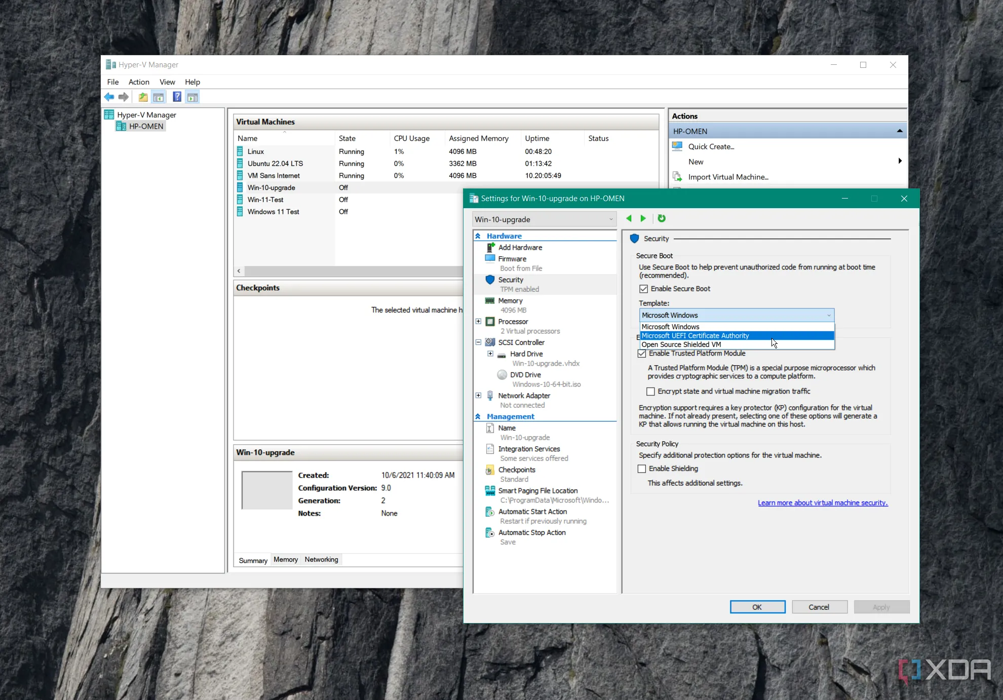 Cài đặt bảo mật TPM của Hyper-V trên Windows 10 Pro