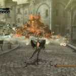 Cảnh chiến đấu ấn tượng của Bayonetta với kẻ thù lớn trong game hành động nhịp độ cao