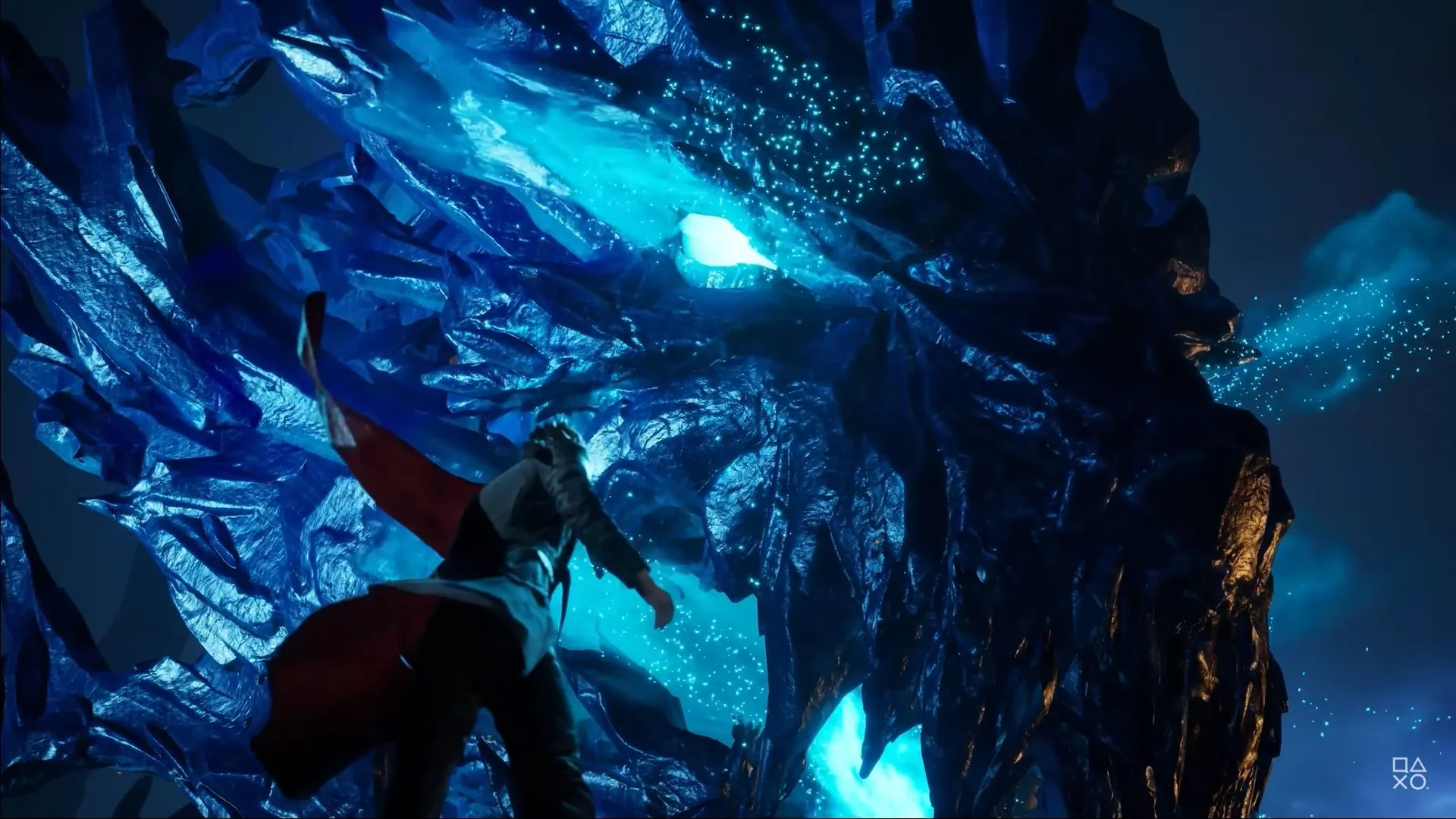 Cảnh chiến đấu ấn tượng trong game Lost Soul Aside, với phong cách pha trộn Final Fantasy và Devil May Cry