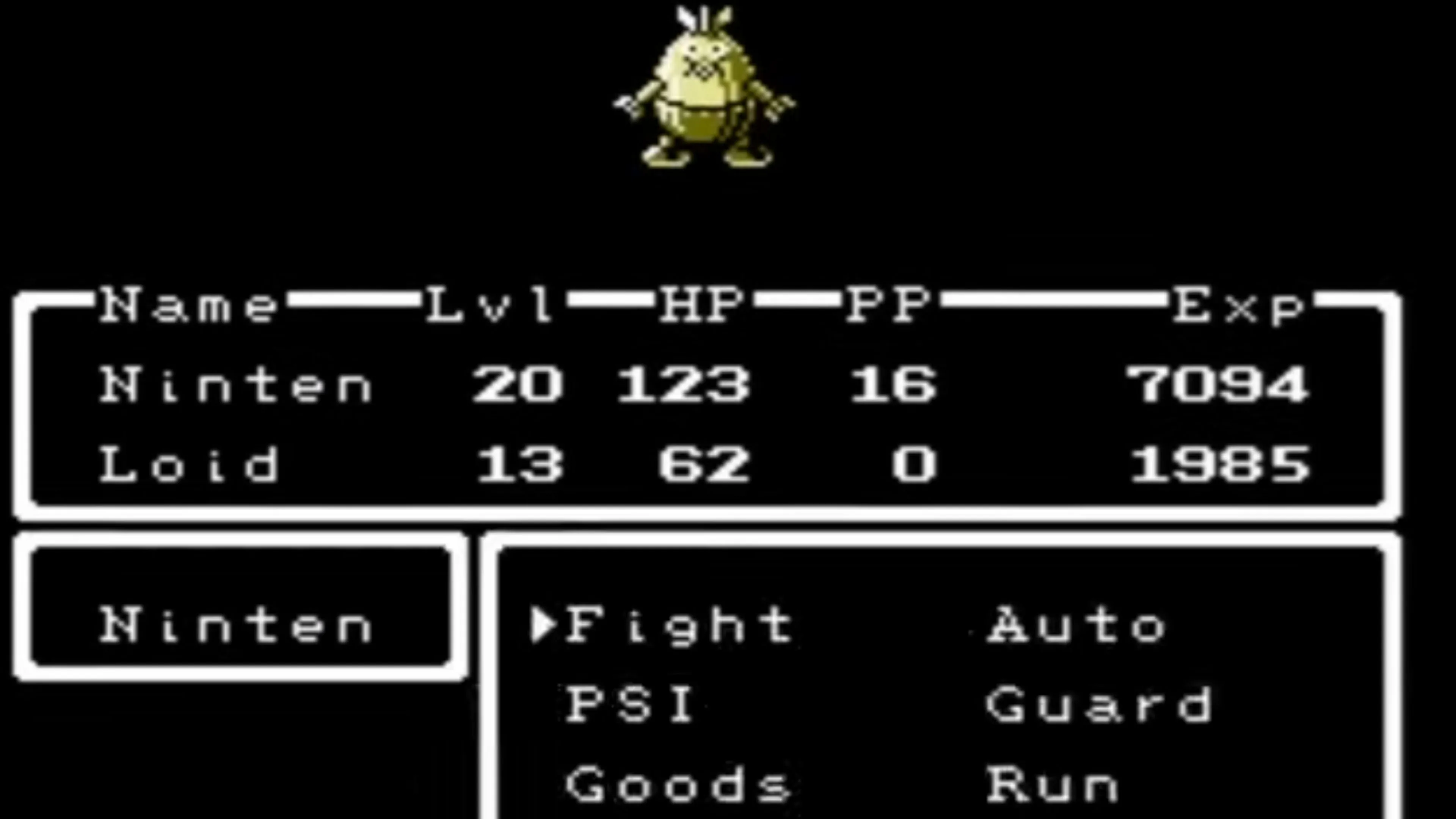 Cảnh chiến đấu theo lượt trong game RPG Earthbound Beginnings