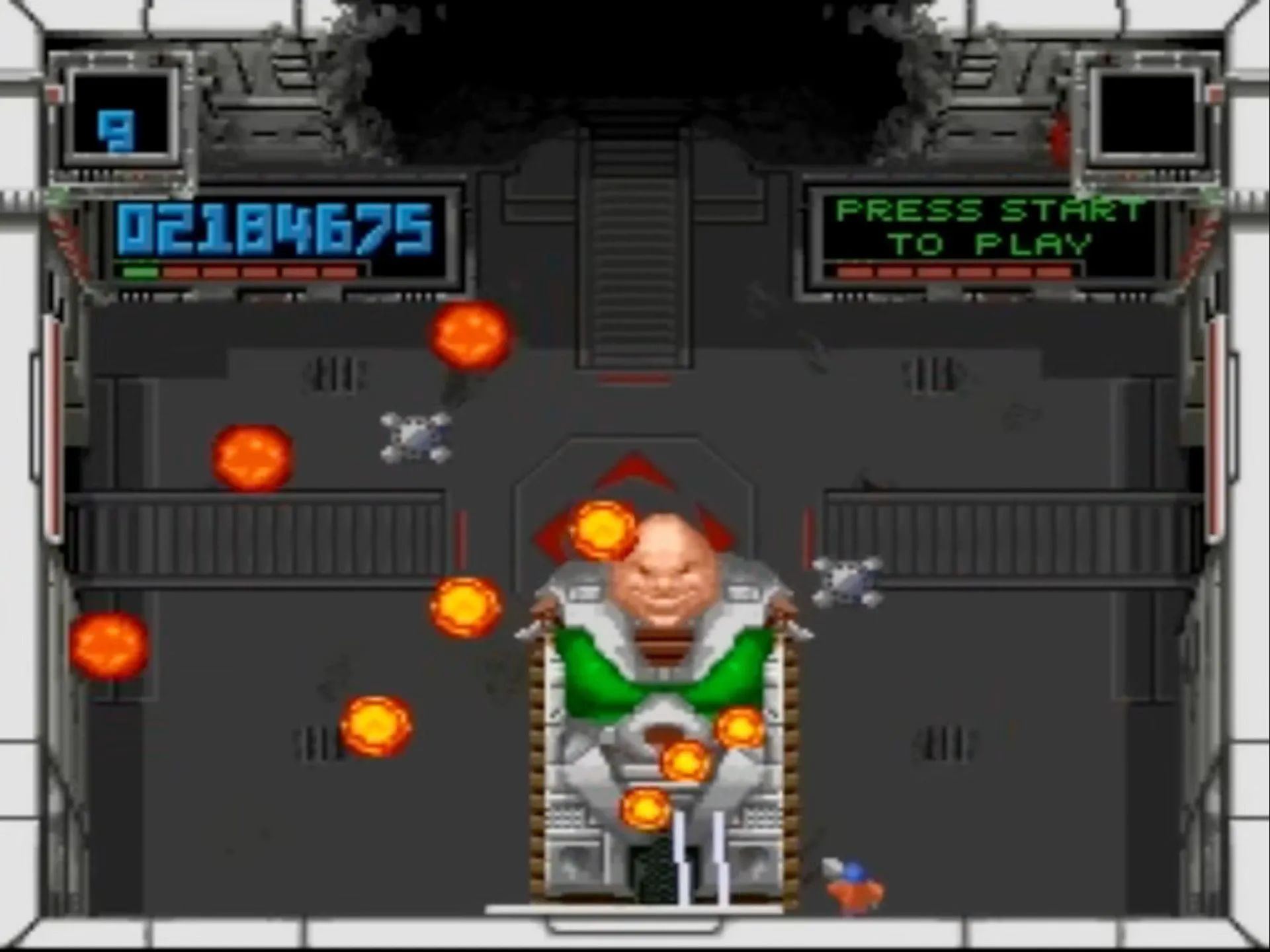 Cảnh chơi Super Smash TV, tựa game bắn súng hành động trên SNES