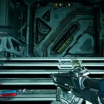 Cảnh cổng Silo trong Borderlands 4 với biểu tượng nhiệm vụ tự động hiện trên HUD