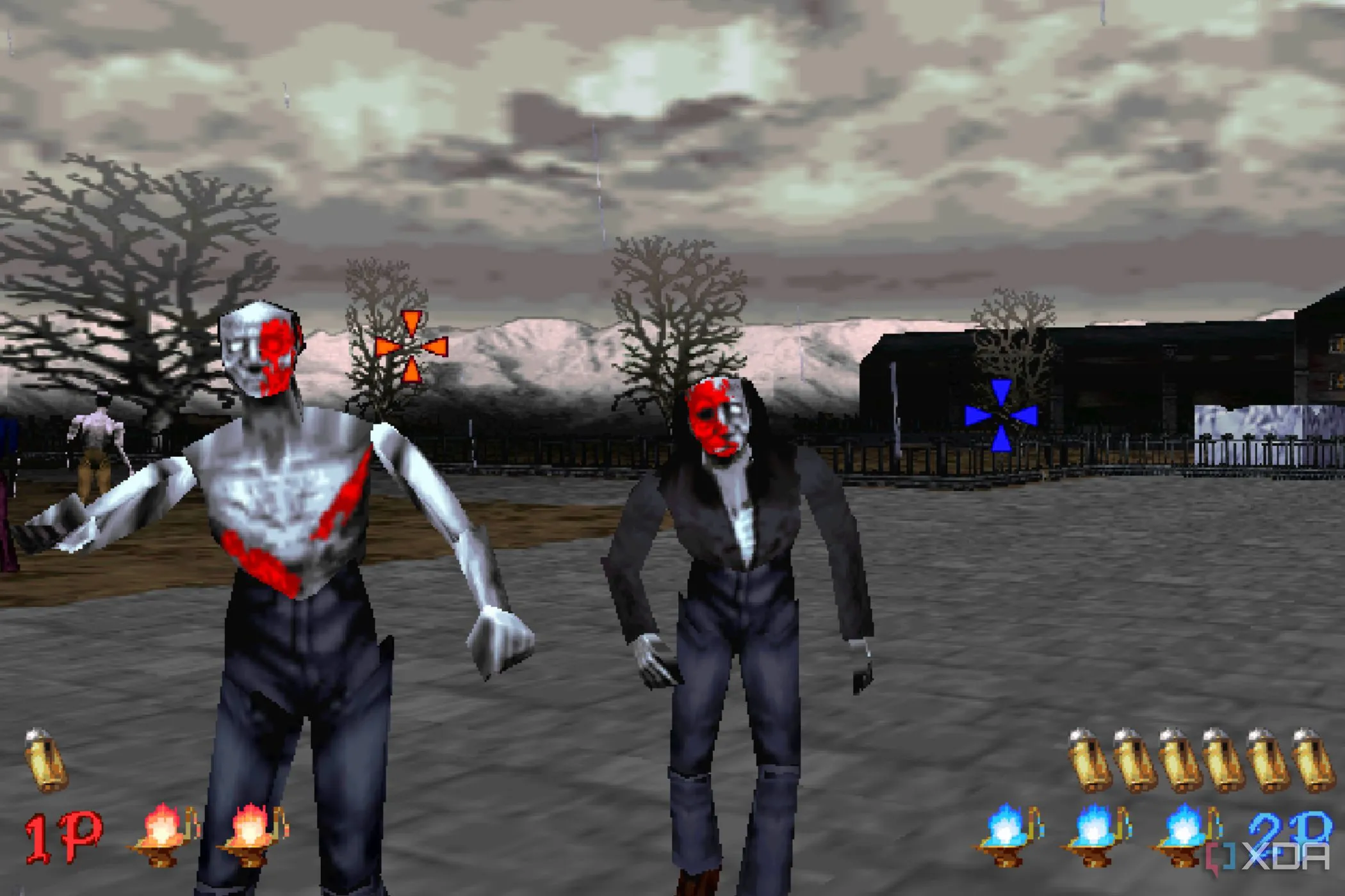 Cảnh mở đầu nhiệm vụ trong game The House of the Dead, một tựa game bắn súng hành động.