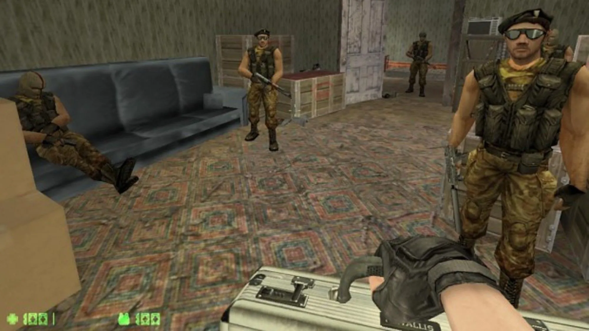 Cảnh trong Counter-Strike: Condition Zero Deleted Scenes, người lính đang chiến đấu trong một khu vực đô thị