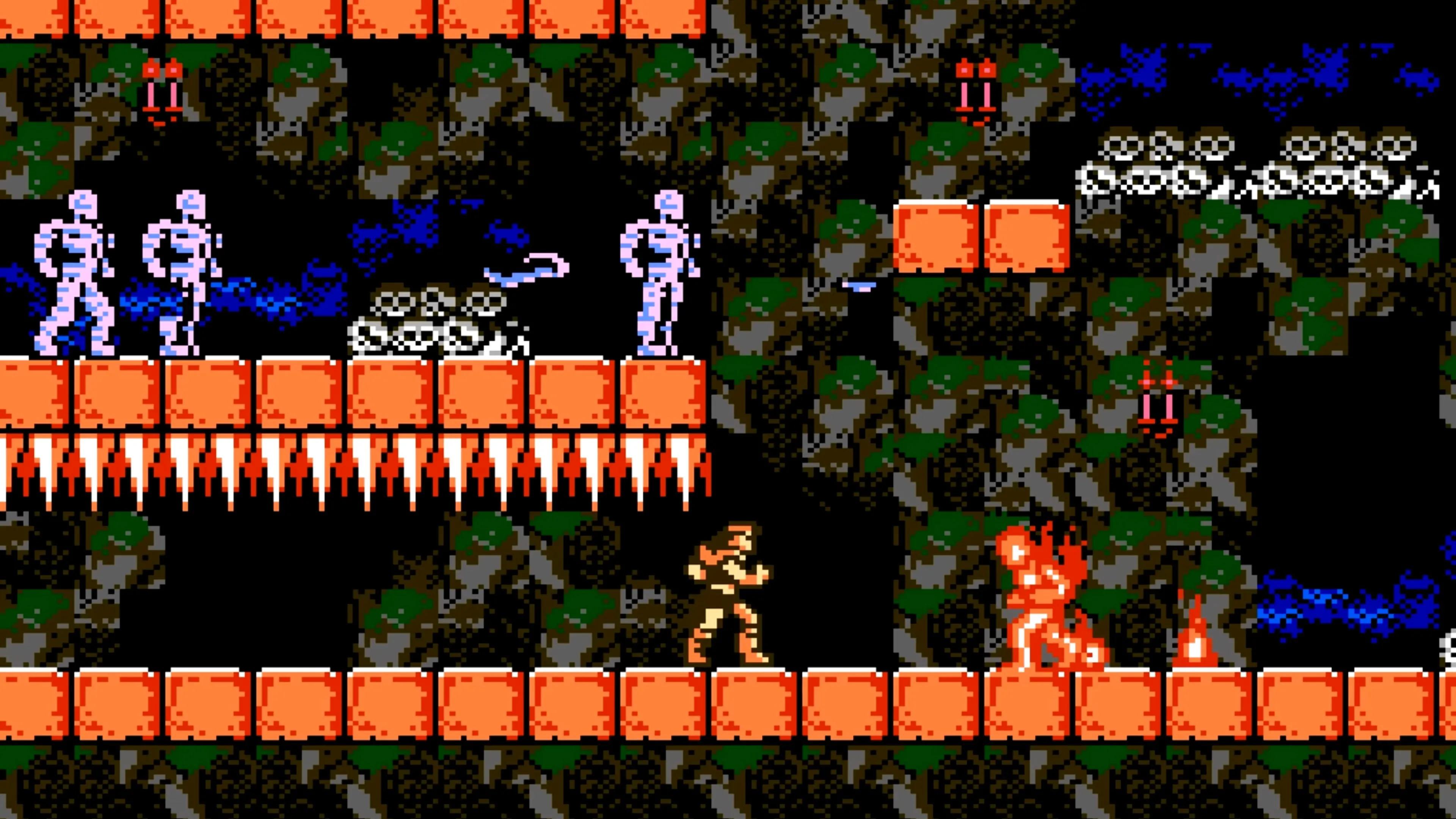 Cảnh trong game Castlevania III: Dracula's Curse, nhân vật Sypha Belnades sử dụng phép thuật