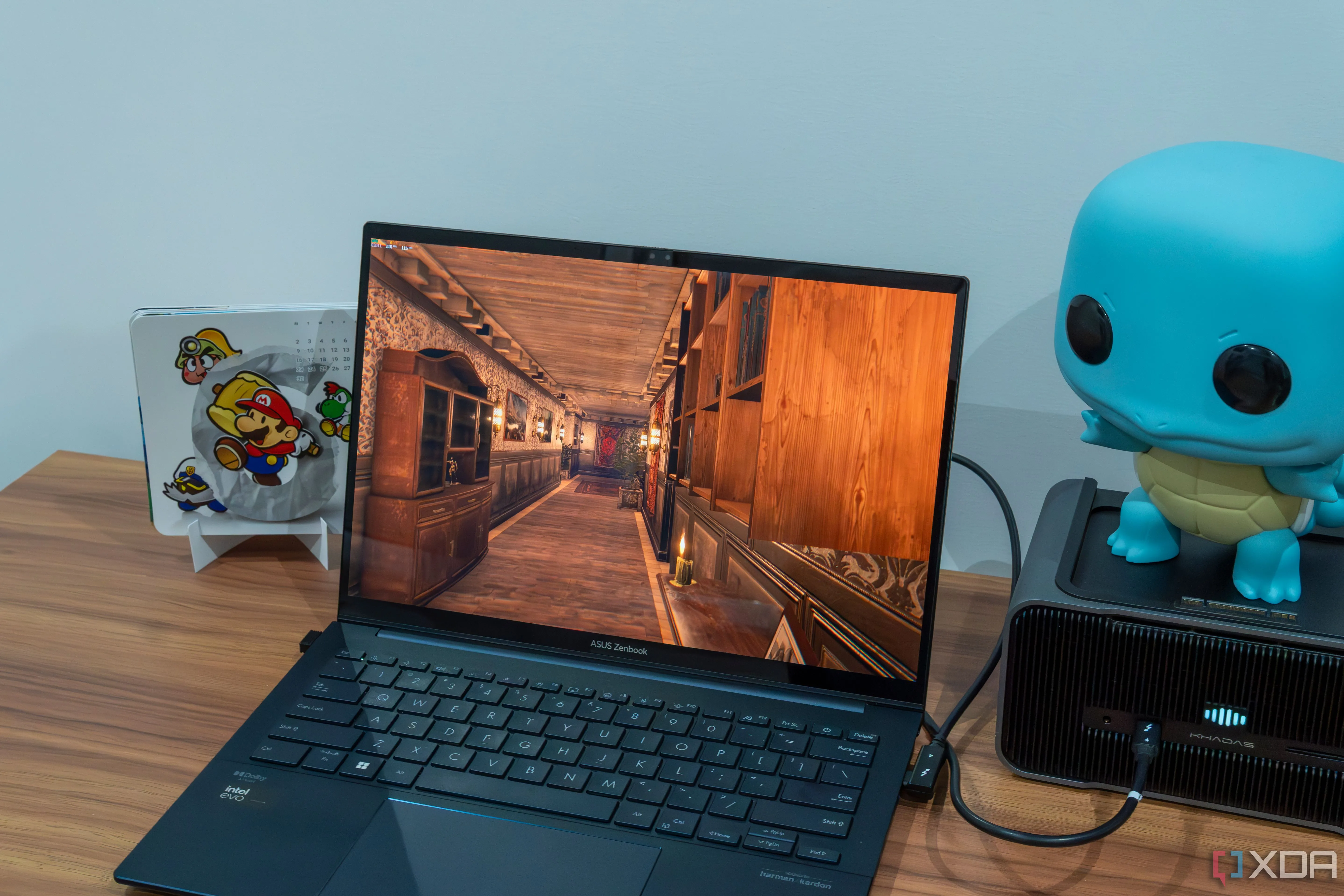 Card đồ họa rời Khadas Mind Graphics kết nối với laptop Asus Zenbook 14 OLED để chơi game