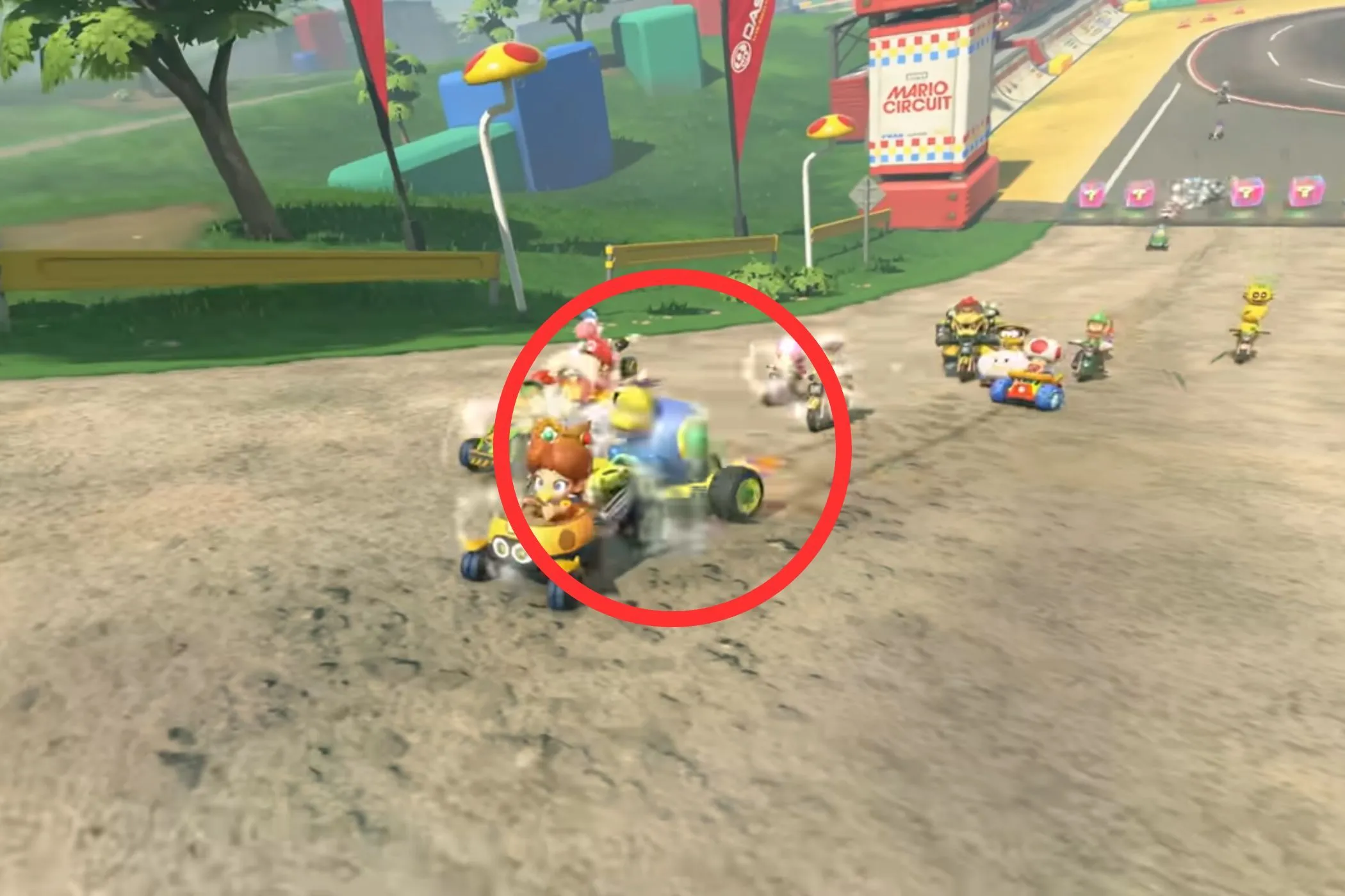 Cataquack trong Mario Kart World đang điều khiển kart trên đường đua