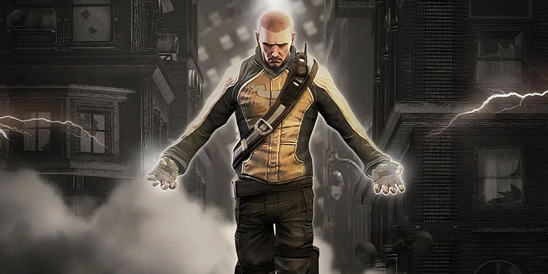 Cole MacGrath sử dụng sức mạnh điện trong game Infamous, một huyền thoại PS3 rất cần có trên PS5