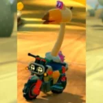 Conkdor trong Mario Kart World đang lái xe qua sa mạc