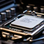 CPU Intel Core i5 gắn trên bo mạch chủ, biểu tượng của yêu cầu TPM 2.0 cho Windows 11