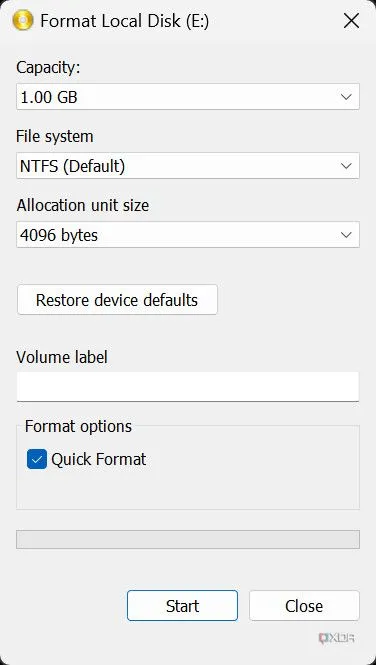 Cửa sổ 'Mount new virtual disk' trong ImDisk, thiết lập các tùy chọn cho ổ đĩa RAM mới