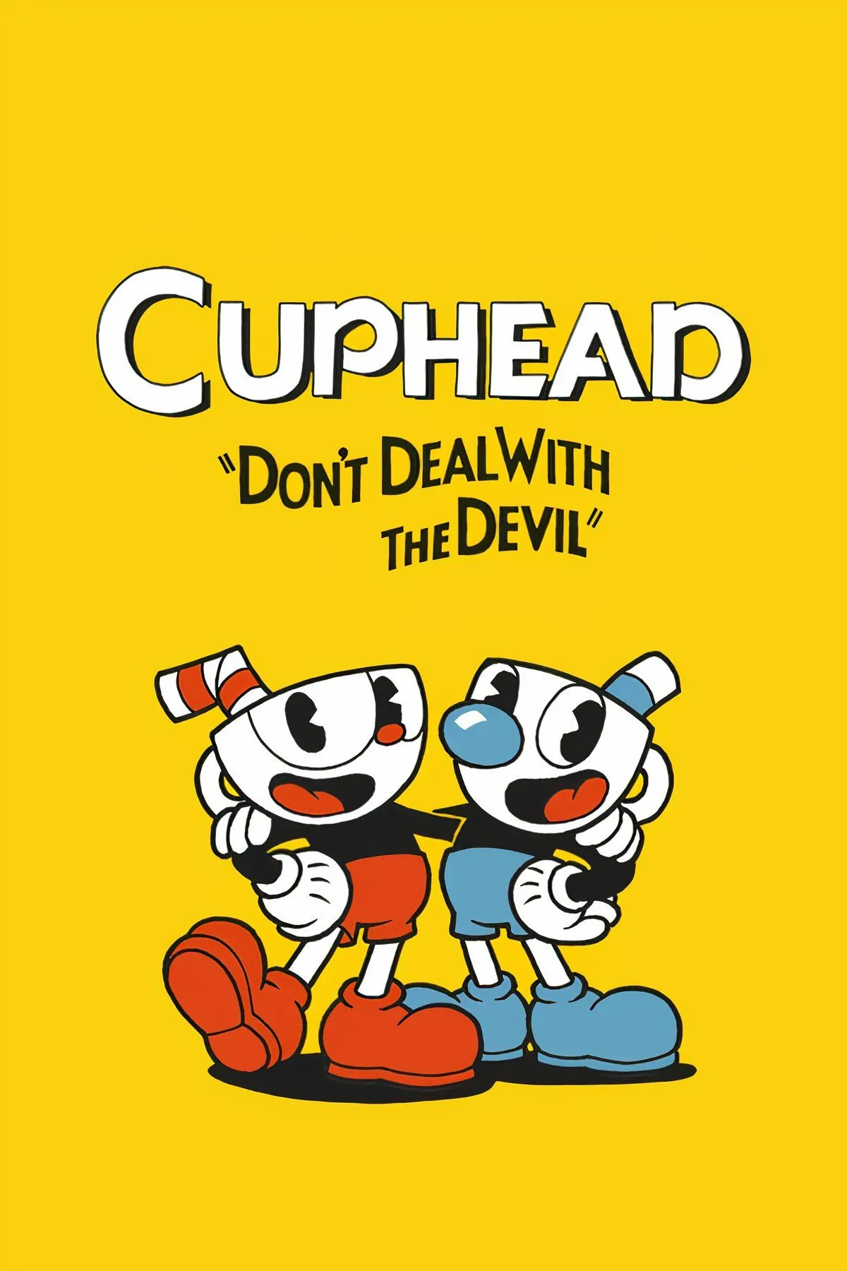 Cuphead và Mugman đang chiến đấu với một con boss có hình dạng độc đáo