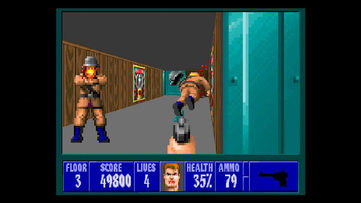 Đồ họa 3D đột phá của Wolfenstein 3D so với các game cùng thời