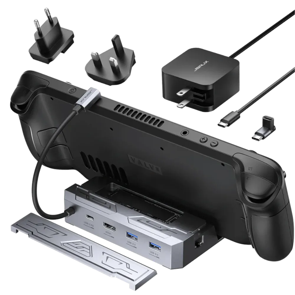 Docking Station JSAUX với khe cắm SSD M.2 cho Steam Deck, tăng khả năng kết nối và lưu trữ