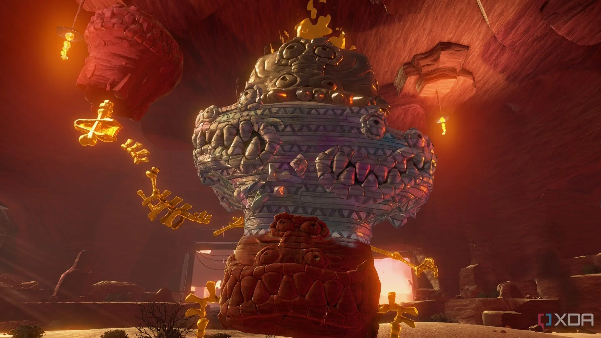 Donkey Kong và Pauline chiến đấu với trùm trong một trận đấu boss đầy kịch tính của Donkey Kong Bananza