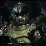 Doom Slayer điều khiển cỗ máy Atlan Mech trong Doom: The Dark Ages, minh họa đồ họa chi tiết và tối ưu hóa
