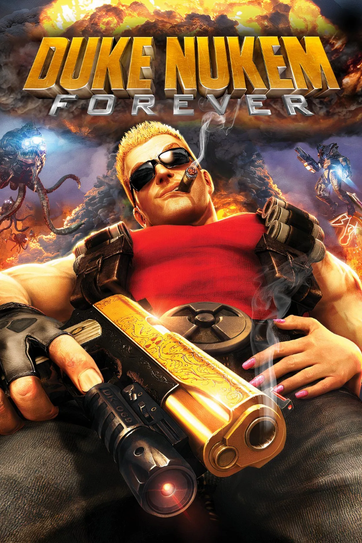 Duke Nukem trong Duke Nukem Forever, đại diện cho một tựa game bị trì hoãn quá lâu và lỗi thời.