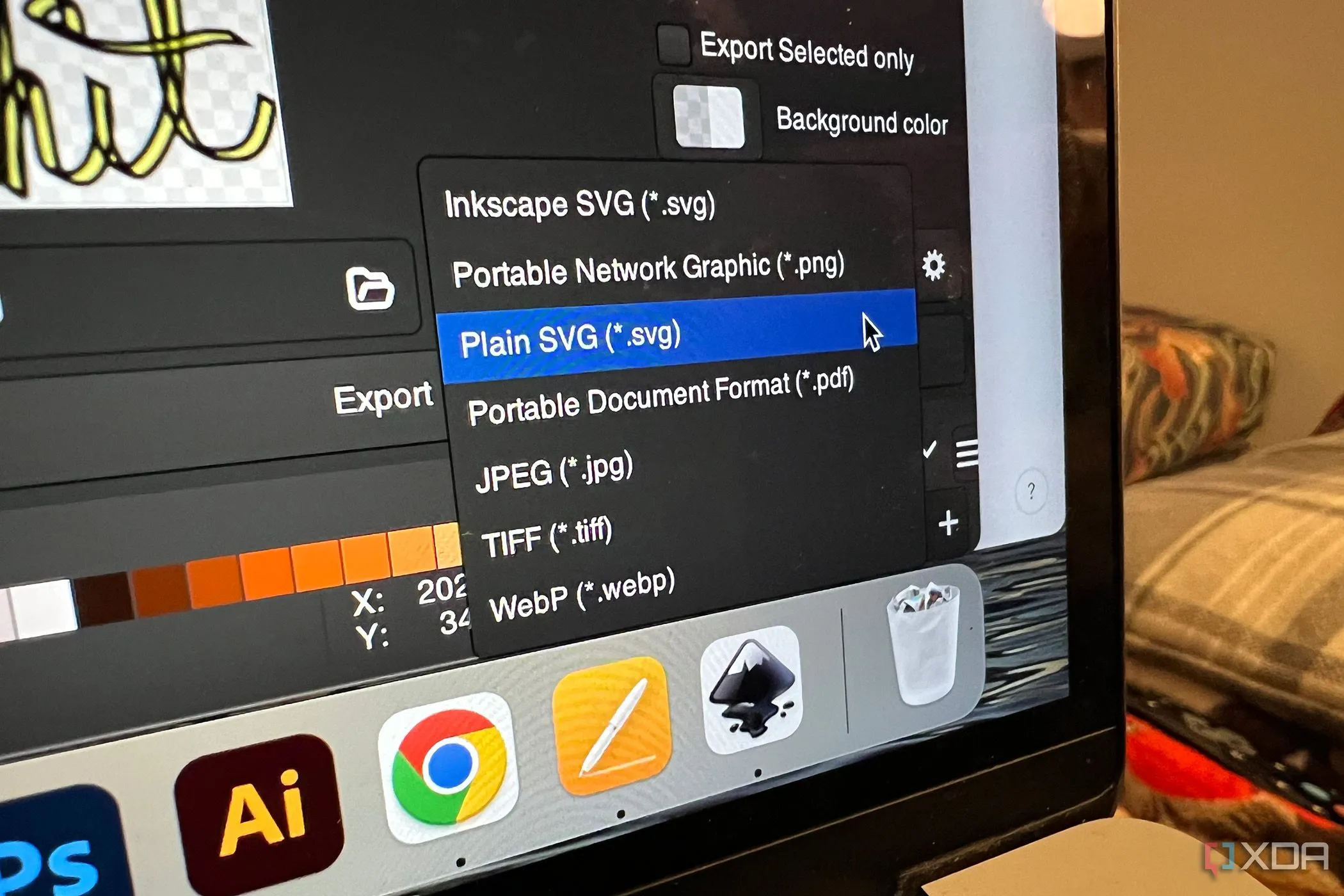 Giao diện các định dạng xuất file của Inkscape, cho thấy khả năng tương thích khi chuyển đổi dự án.