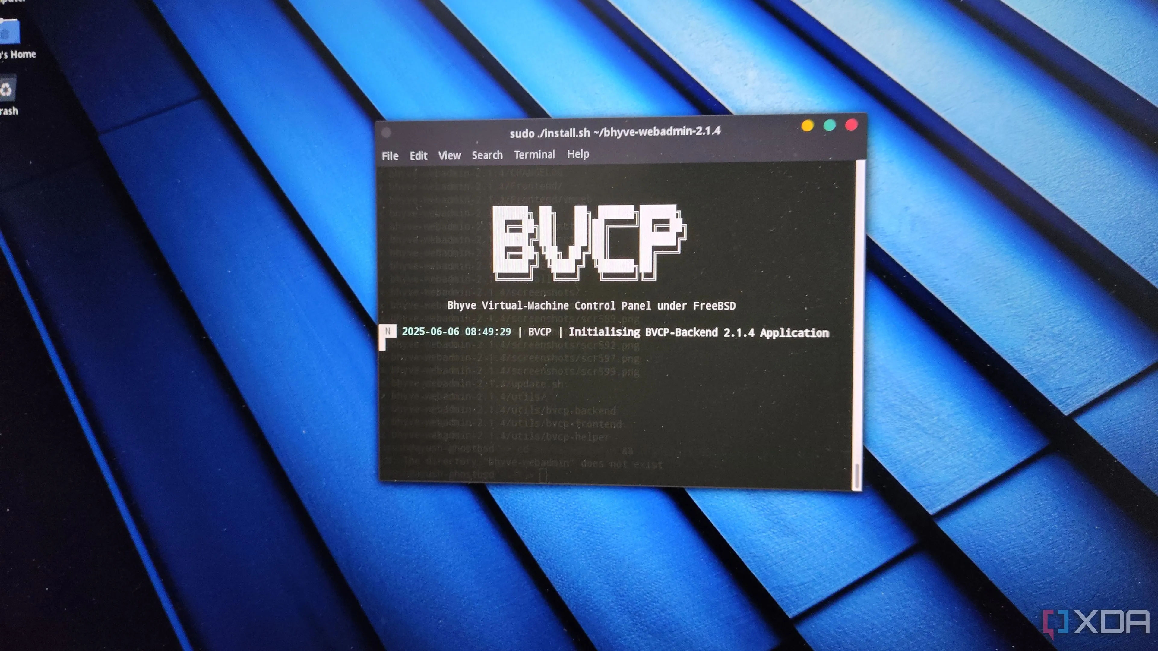 Giao diện cài đặt Bhyve web admin trên hệ điều hành GhostBSD cho các dự án ảo hóa