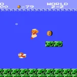 Giao diện gameplay Super Mario Bros trên màn hình nước