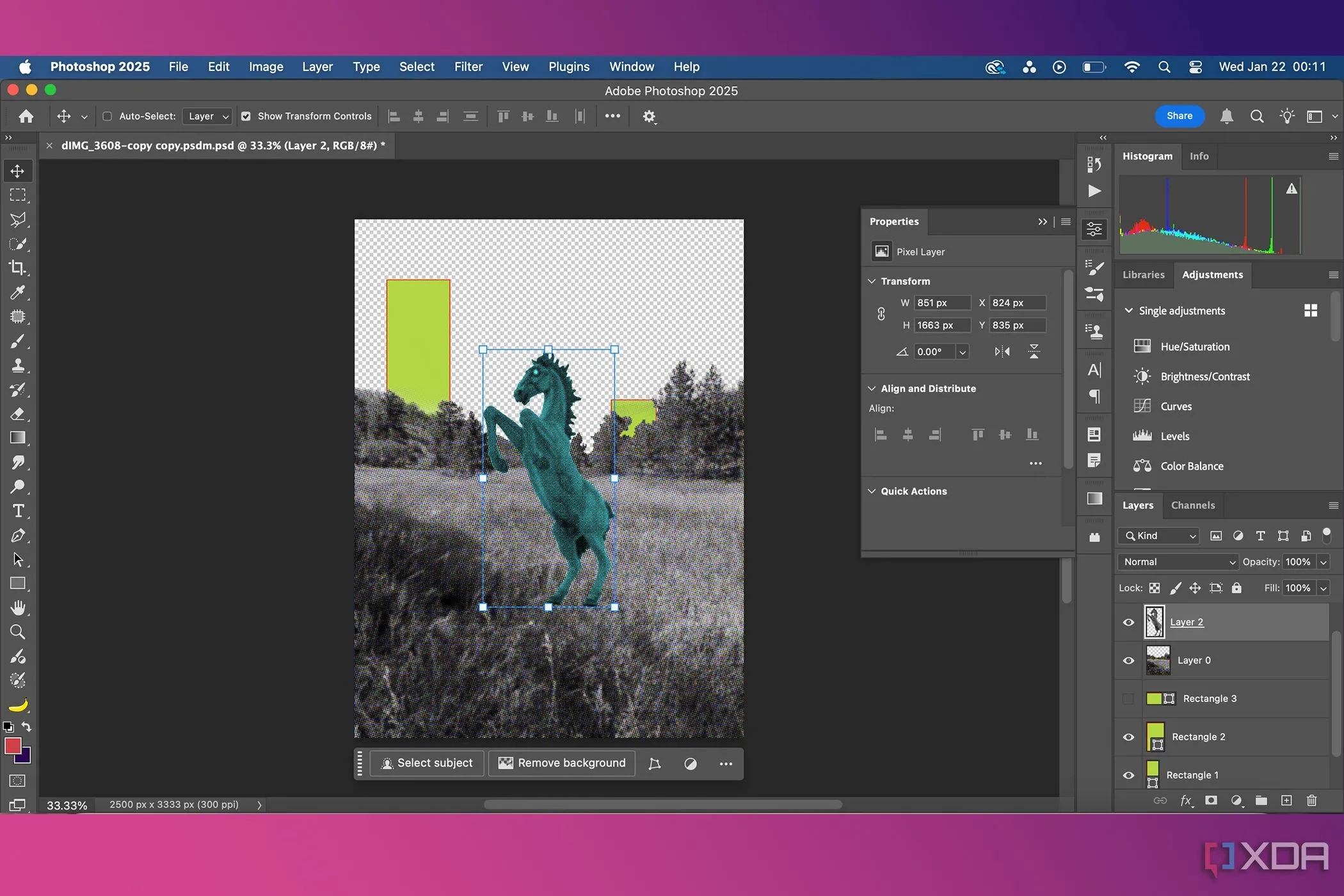 Giao diện Photoshop trên iPad với bảng điều khiển thuộc tính, minh họa khả năng đa nền tảng và tối ưu hóa cho thiết bị di động, giúp chỉnh sửa linh hoạt mọi lúc mọi nơi