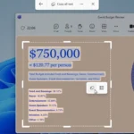 Giao diện Snipping Tool với tính năng trích xuất văn bản trên Windows 11