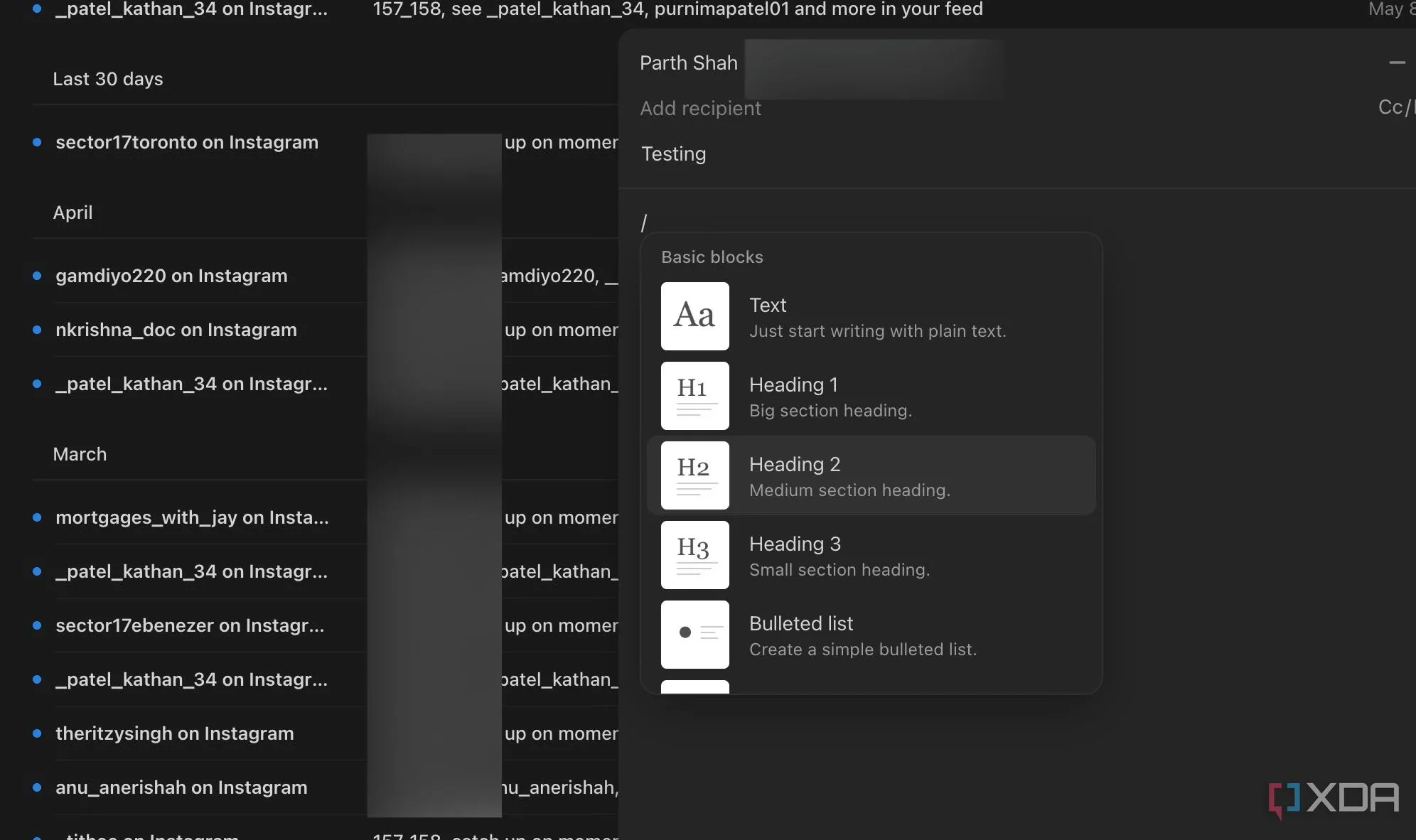 Giao diện soạn email của Notion Mail với trình soạn thảo dạng khối, tích hợp tính năng lập lịch.