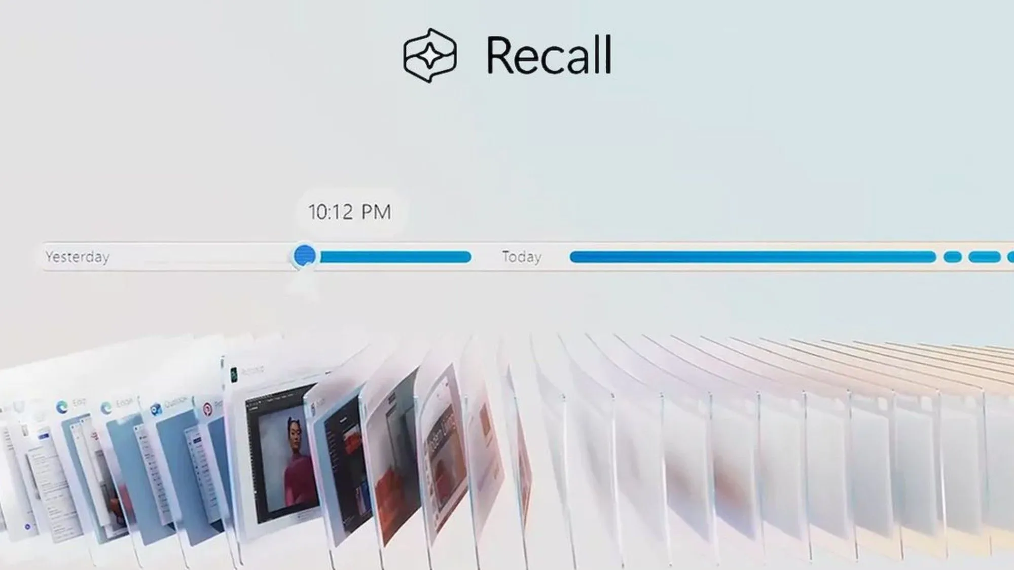 Giao diện tính năng Windows Recall của Microsoft hiển thị các hoạt động máy tính được ghi lại