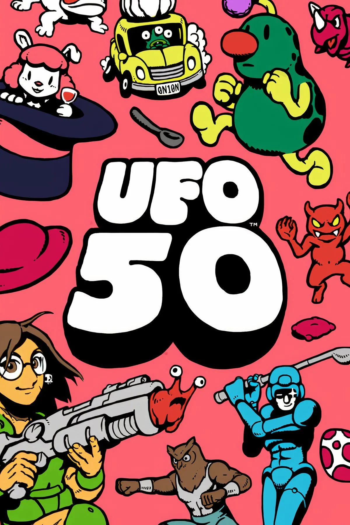 Giao diện tổng hợp nhiều trò chơi 8-bit khác nhau trong bộ sưu tập UFO 50