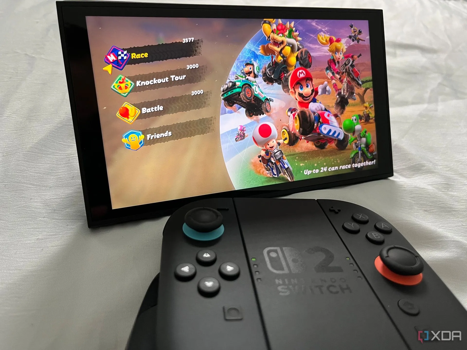 Giao diện trò chơi Mario Kart World đang được chơi online trên Nintendo Switch 2